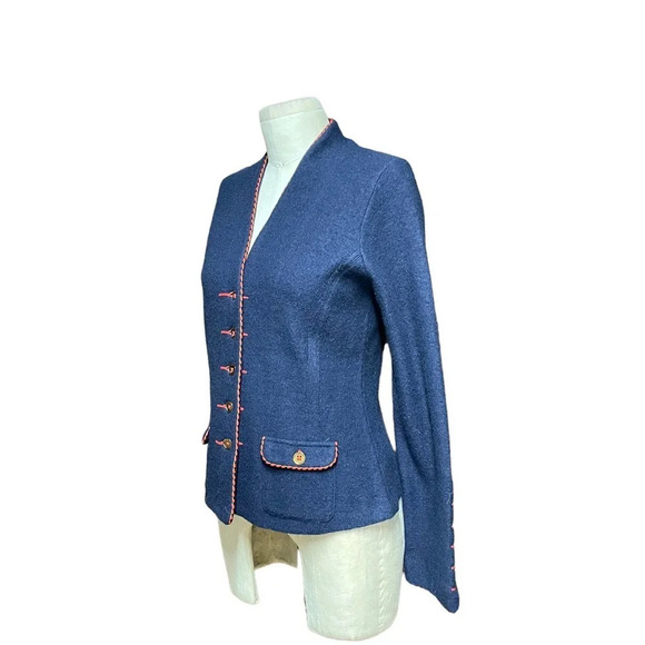 Anthropologie Rosie Neira Military Sweater Blazer Jacket Wool‎ Navy Blue Size XS - Picture 5 of 10